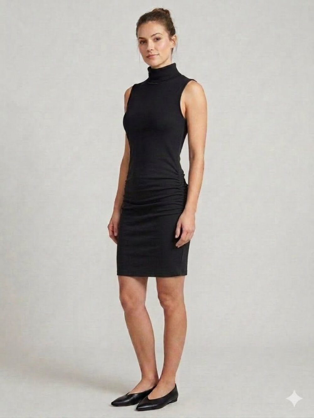 NWT Michael Stars black ultra rib dress, size L